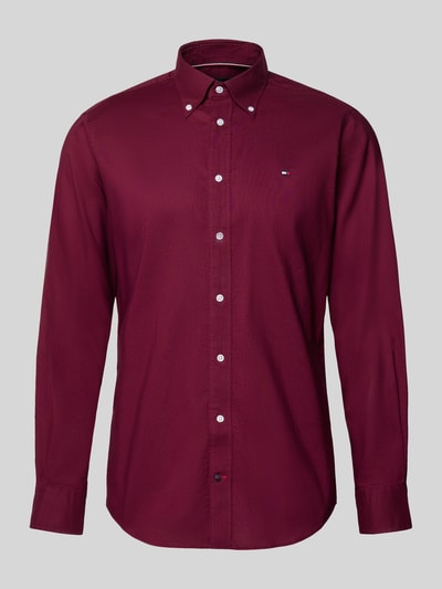 Tommy Hilfiger Regular fit zakelijk overhemd van puur katoen Bordeaux - 2
