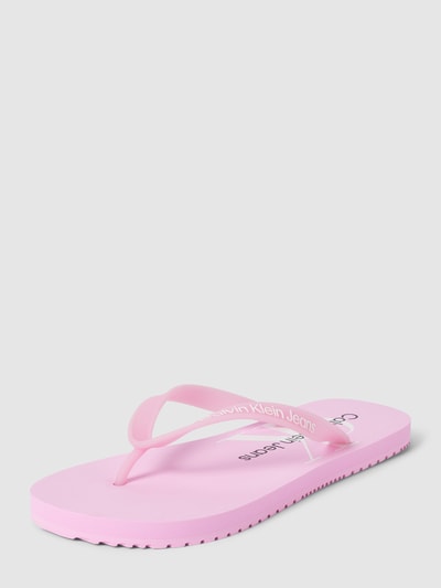 Calvin Klein Jeans Teenslippers met labelprints Felroze - 1