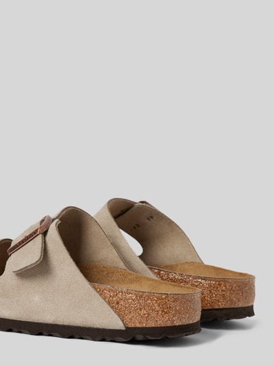 Birkenstock Leren slippers met brede riempjes, model 'Arizona' Taupe - 2