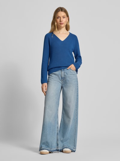 s.Oliver RED LABEL Regular fit gebreide pullover van katoenmix Blauw - 1