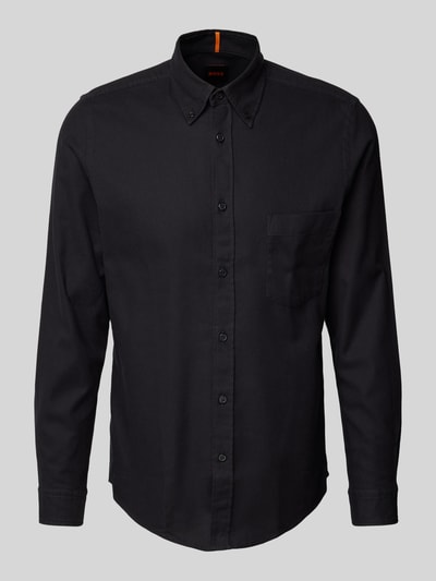 BOSS Orange Regular Fit Freizeithemd mit Button-Down-Kragen Modell 'Rickert' Black 1