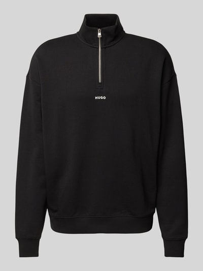 HUGO Sweatshirt met schipperskraag, model 'Durty' Zwart - 2