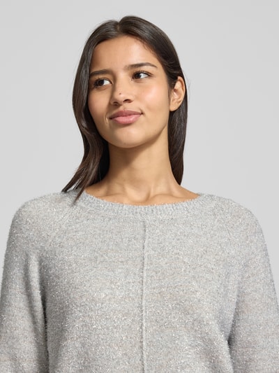 Christian Berg Woman Strickpullover aus Effektgarn mit Rundhalsausschnitt Silber 3