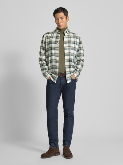 MCNEAL Rollkragenpullover aus Viskose-Mix Oliv Melange 1