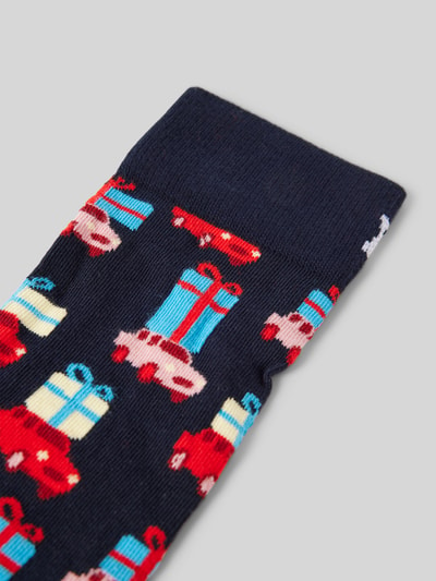 Happy Socks Socken mit Motiv-Stitching Modell 'Holiday Shopping' Marine 2