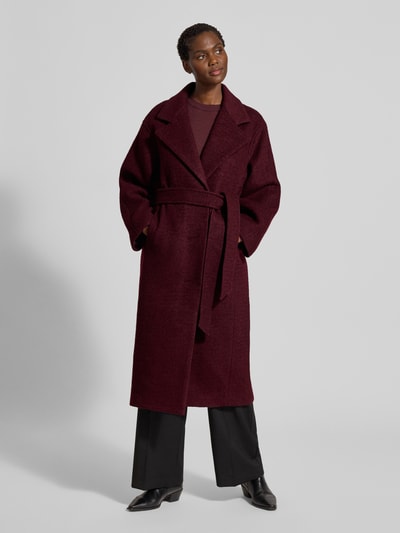 Lanius Wollmantel mit Reverskragen Bordeaux 4