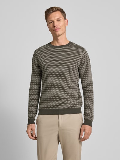 Antony Morato Gebreide pullover met ribboorden Olijfgroen - 4
