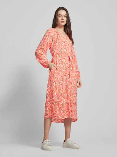 s.Oliver RED LABEL Midi-jurk met all-over print Koraal - 1