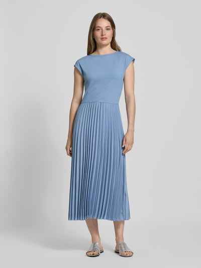 Tommy Hilfiger Fit-and-flare-midi-jurk met plissérok
 Lichtblauw - 4