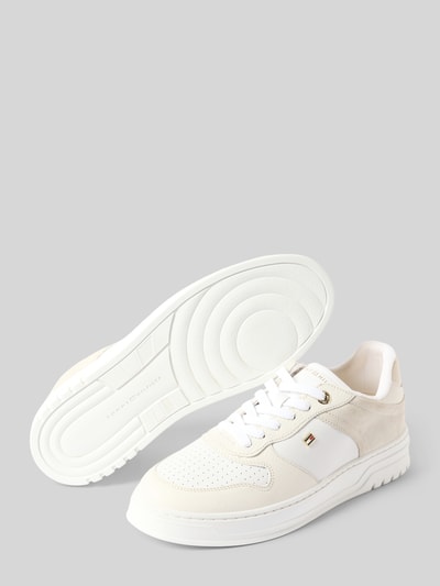 Tommy Hilfiger Low Top Sneaker mit echtem Lederbesatz Weiss 4