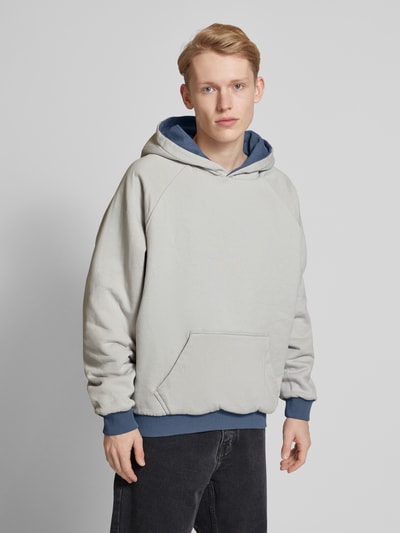 Pegador Boxy Fit Hoodie mit Label-Stitching Rauchblau 6