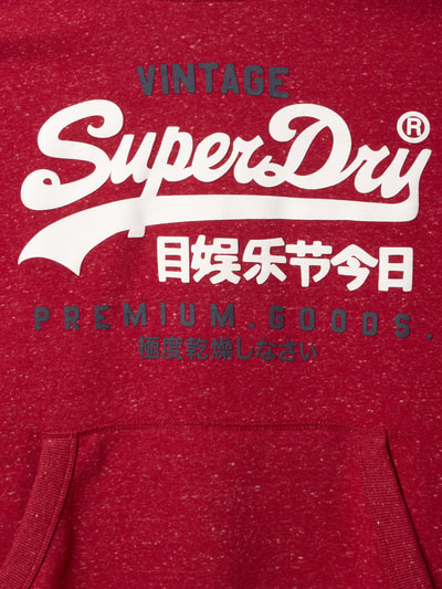 Superdry Hoodie mit gummiertem Logo-Print Hellrot Melange 2