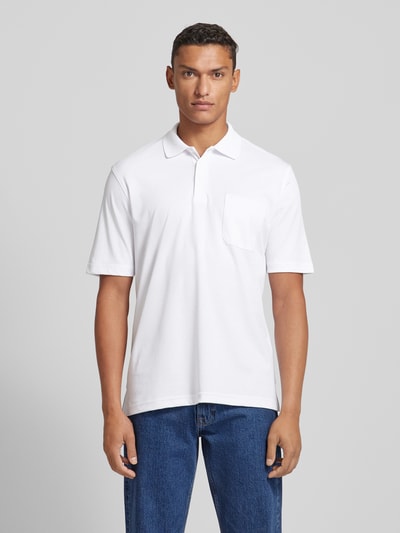 Christian Berg Men Regular fit poloshirt met borstzak Wit - 4