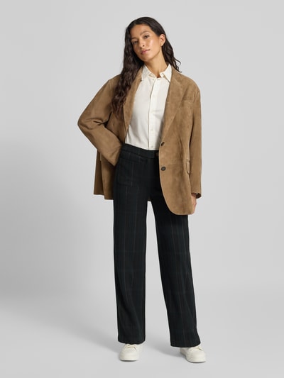 ICHI Straight Leg Stoffhose mit Eingrifftaschen Modell 'KATE' Dunkelgruen 1