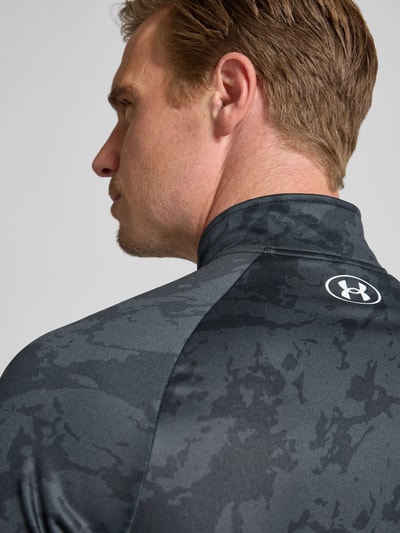 Under Armour Regular fit shirt met lange mouwen en ritssluiting, model 'Tech' Zwart - 3
