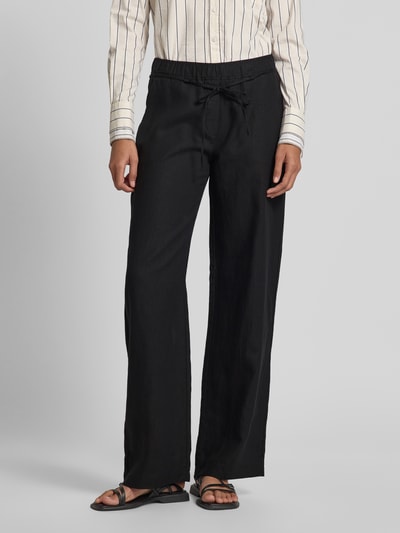 MAC Straight Leg Leinenhose mit Bindegürtel Modell 'Chiara' Black 4