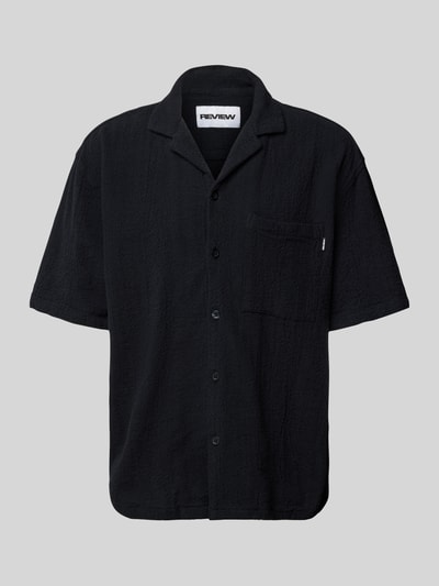 REVIEW Relaxed fit vrijetijdsoverhemd met 1/2-mouwen Zwart - 2