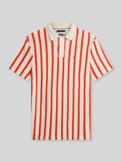 Tommy Hilfiger Relaxed Fit Poloshirt aus Lochstrick Orange 2