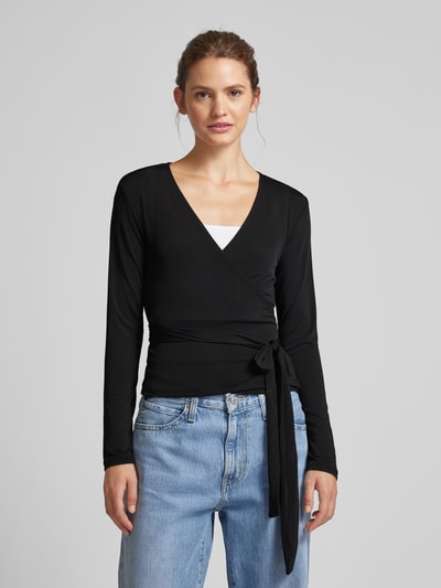 Gina Tricot Longsleeve in Wickel-Optik Black 4