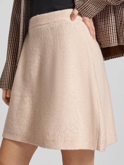 Pieces Spódnica mini o dopasowanym kroju z dodatkiem wełny model ‘MALOU’ Piaskowy 3