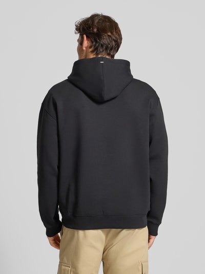HUGO Hoodie aus Baumwoll-Mix mit Logo-Applikation Modell 'Dargenhood' Black 5