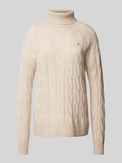 Tommy Hilfiger Strickpullover mit Rollkragen Beige 1