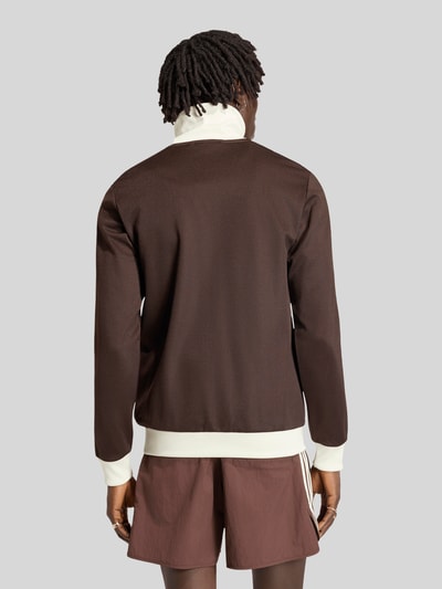 adidas Originals Slim Fit Trainingsjacke mit Stehkragen Dunkelbraun 5