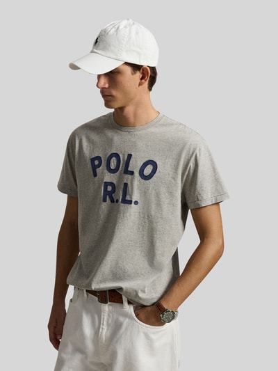 Polo Ralph Lauren Loose Fit T-Shirt aus reiner Baumwolle Hellgrau 4