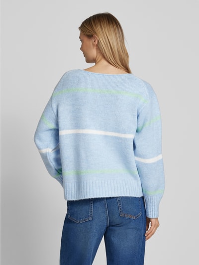 s.Oliver RED LABEL Relaxed fit gebreide pullover met rolzoom en ballonmouwen Bleu - 5