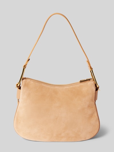 Coccinelle Handtas van leer met labeldetail, model 'MAGIE' Camel - 4