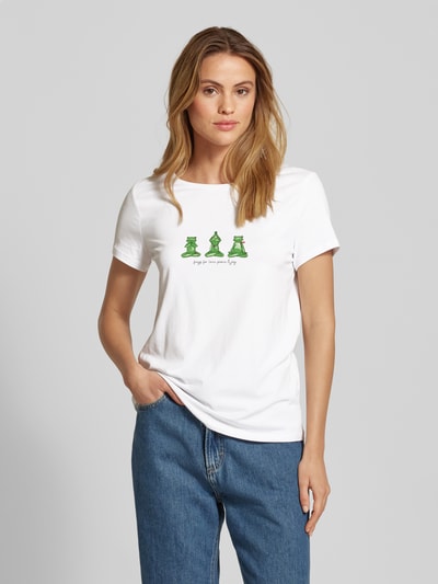 More & More T-Shirt mit Motiv- und Statement-Print Offwhite 4