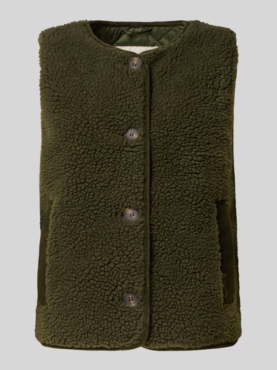 Barbour Regular fit outdoor-bodywarmer met teddybont, model 'LUCIANA' Olijfgroen - 2