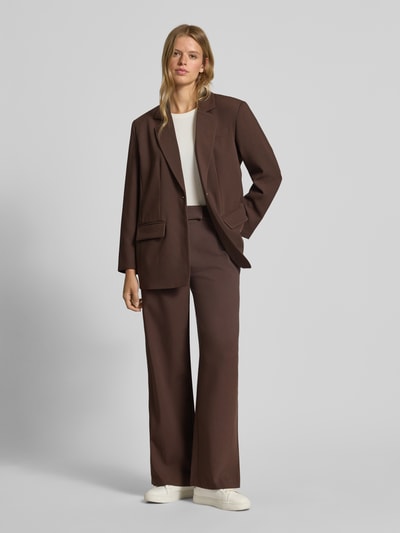 ONLY Relaxed fit lange blazer met 1-knoopssluiting, model 'LINDA-RAVEN LIFE' Donkerbruin - 1