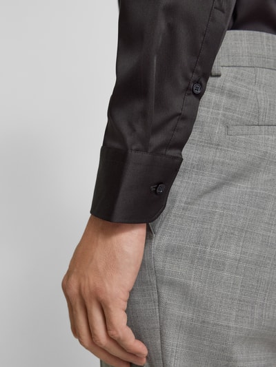 SEIDENSTICKER Slim Fit Businesshemd aus Satin Black 3