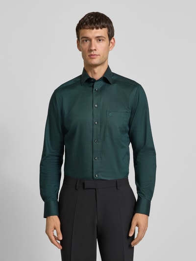 OLYMP Modern fit zakelijk overhemd met kentkraag Donkergroen - 4