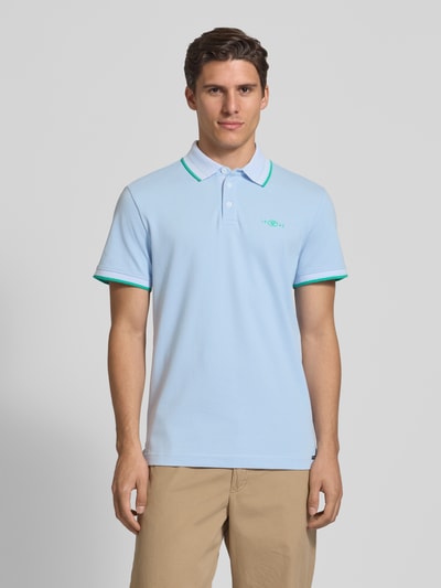 Tom Tailor Regular Fit Poloshirt aus Baumwoll-Mix Hellblau 4