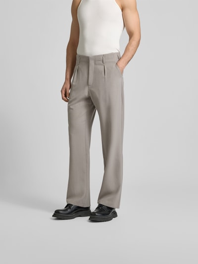 WON HUNDRED Stoffhose mit Kellerfalten Khaki 4