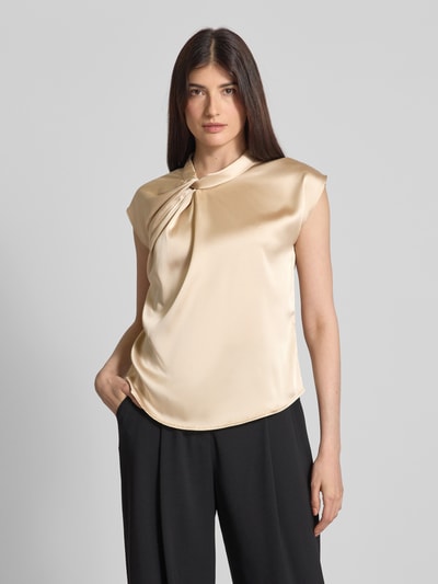 Neo Noir Blusenshirt aus Satin mit Knotendetail Modell 'Fleur Drapy' Sand 4
