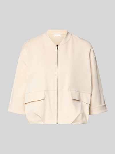 Produktfoto, Blouson mit Reißverschluss und Pattentaschen Modell 'Goros' von OPUS, cremefarbener Baumwoll-Mix, entspannter Schnitt, glatte Textur