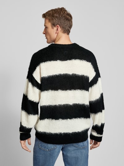 Hugo Blue Oversized Strickpullover aus Viskose Modell 'Somi' Black 5