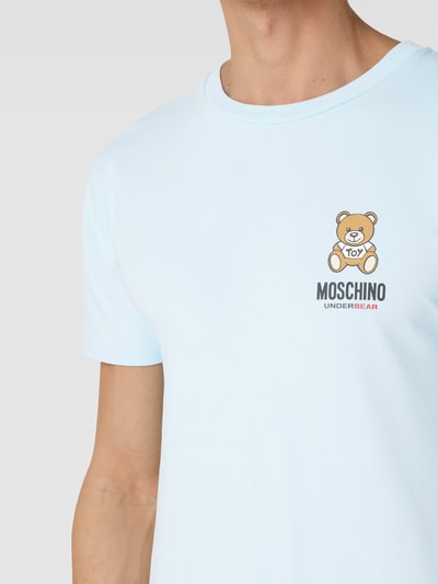 Moschino Swim + Underwear T-Shirt mit Rundhalsausschnitt Modell 'Underbear' Hellblau 3
