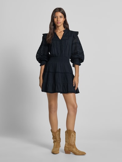Neo Noir Minikleid mit V-Ausschnitt Modell 'Aran' Marine 1