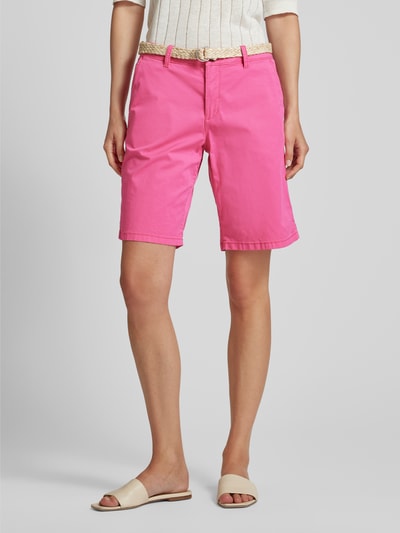 Esprit Regular Fit Bermudas mit Gürtel in Flecht-Optik Pink 4