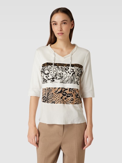 Marc Cain T-shirt met motiefprint Offwhite - 4