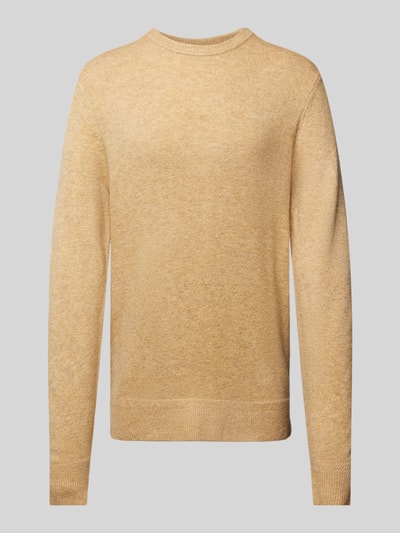 Scotch & Soda Sweter z dzianiny o kroju regular fit z okrągłym dekoltem Camel 2