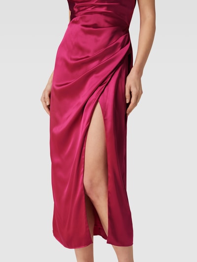 Luxuar Cocktailkleid mit Wasserfallausschnitt Pink 3