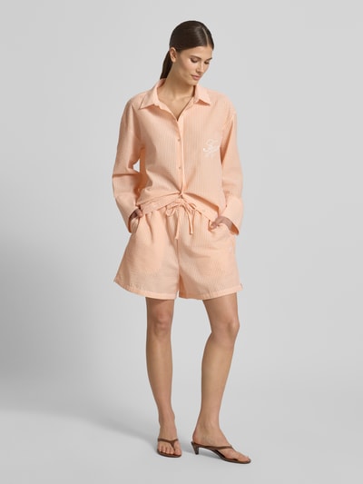 Tommy Hilfiger Regular Fit Badeshorts mit Baumwoll-Anteil aus Seersucker Orange 1