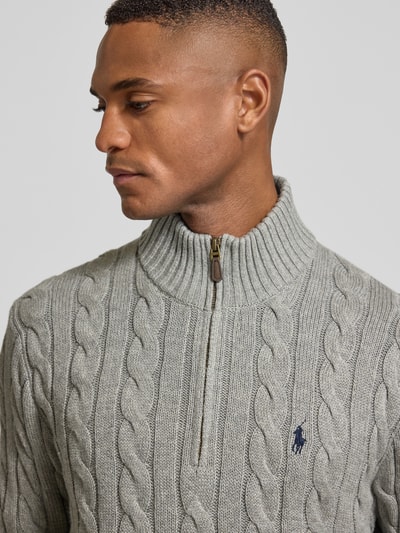 Polo Ralph Lauren Gebreide pullover met labelstitching Middengrijs - 3