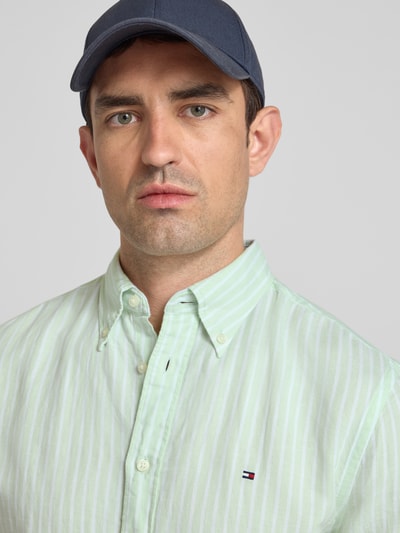 Tommy Hilfiger Regular fit vrijetijdsoverhemd van een mix van katoen en linnen Groen - 3
