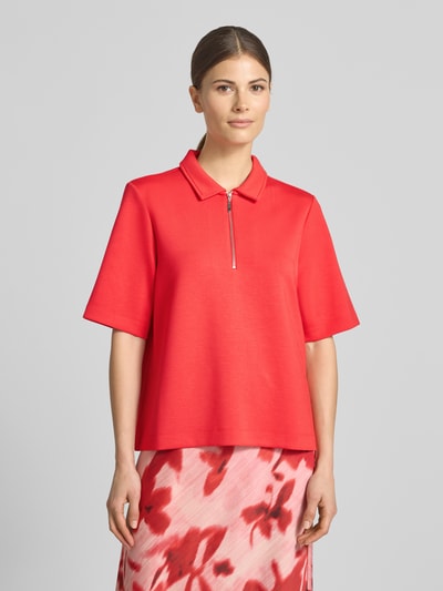 Christian Berg Woman koszulka polo o kroju regular fit z zamkiem błyskawicznym Czerwony 4